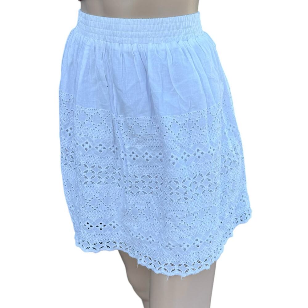 Black Swan White Eyelet Lace Mini Skirt Size XS
